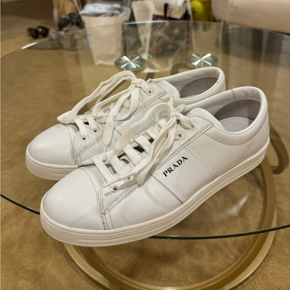 AUTHENTIC PRADA LACE-UP SNEAKERS LOGO